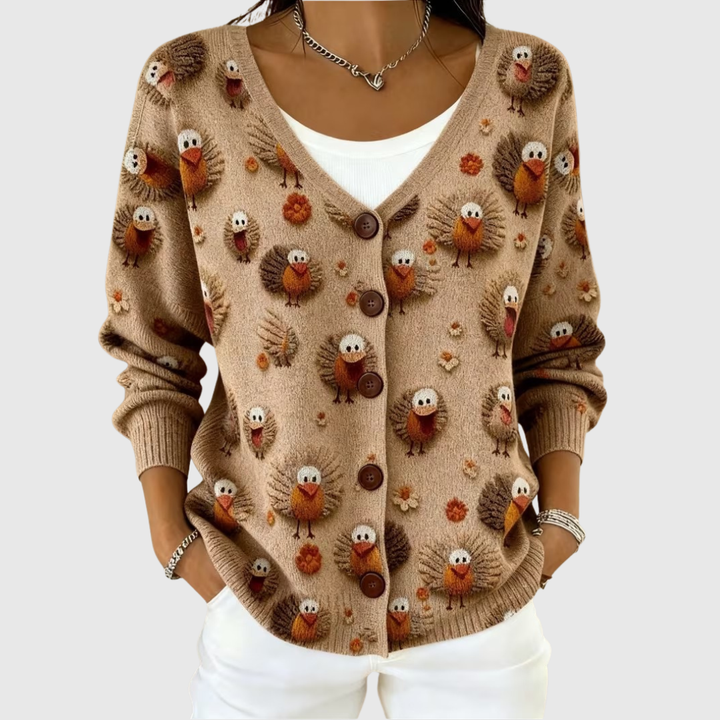 Bequemer Knopf-Cardigan