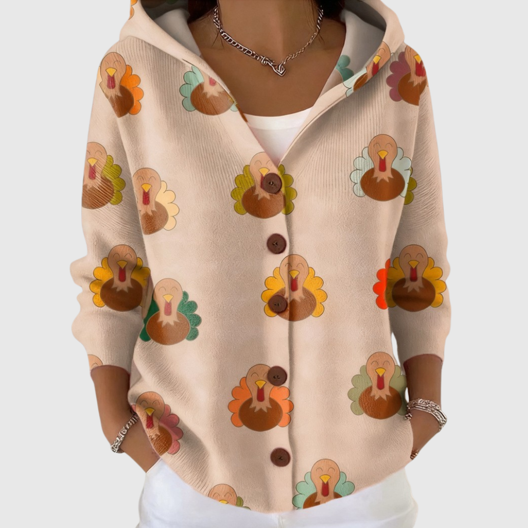 Kapuzenstrickjacke