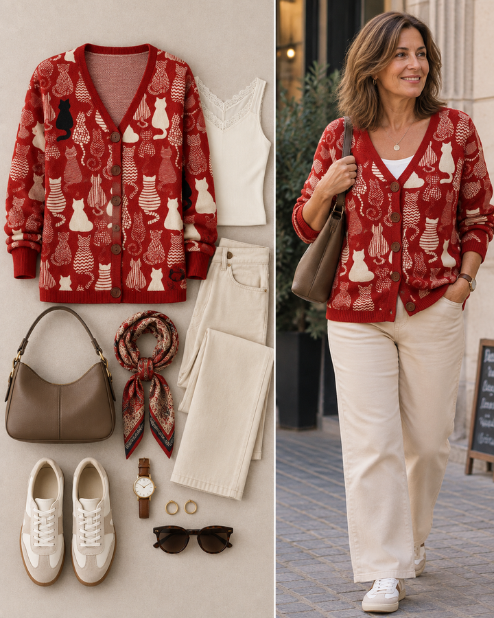 Bequemer Knopf-Cardigan