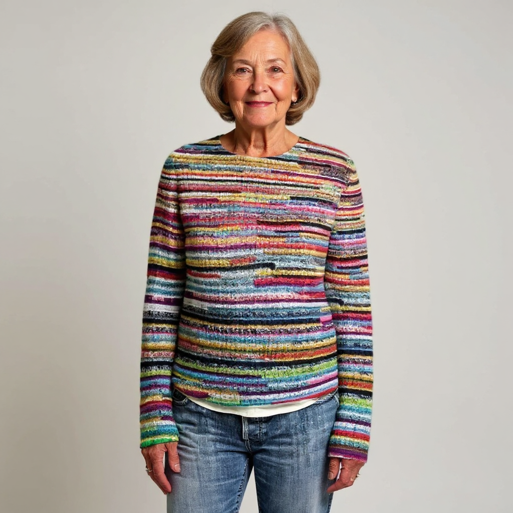 Herta™ | Pullover in feinen Regenbogenstreifen