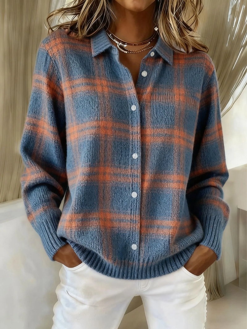 Hertha | Karierter Strickpullover