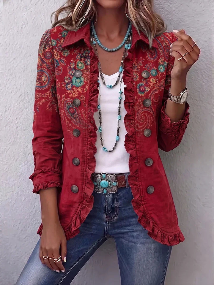 Birgit™ | Blazer in Rot mit Paisley